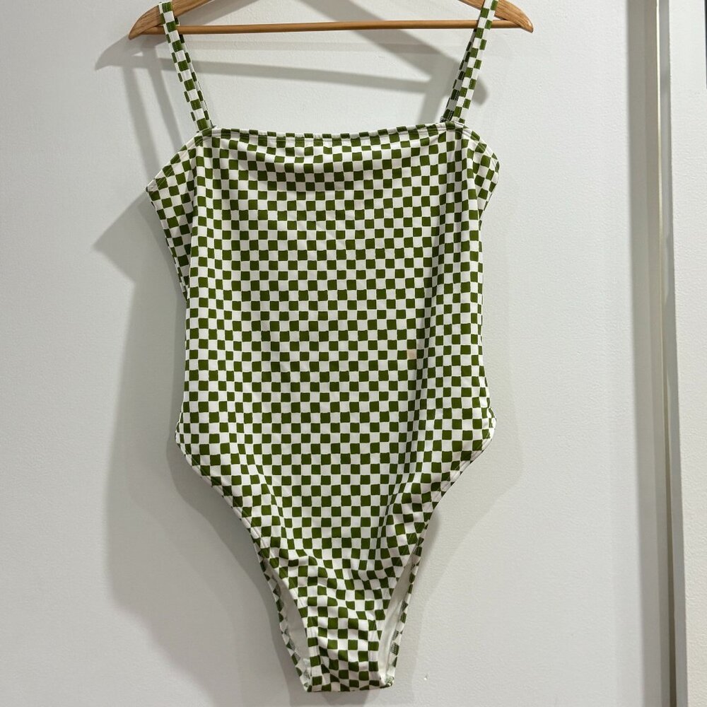 NWT - Holiday the Label | Vacation One Piece Swimsuit | Olive Check | XL